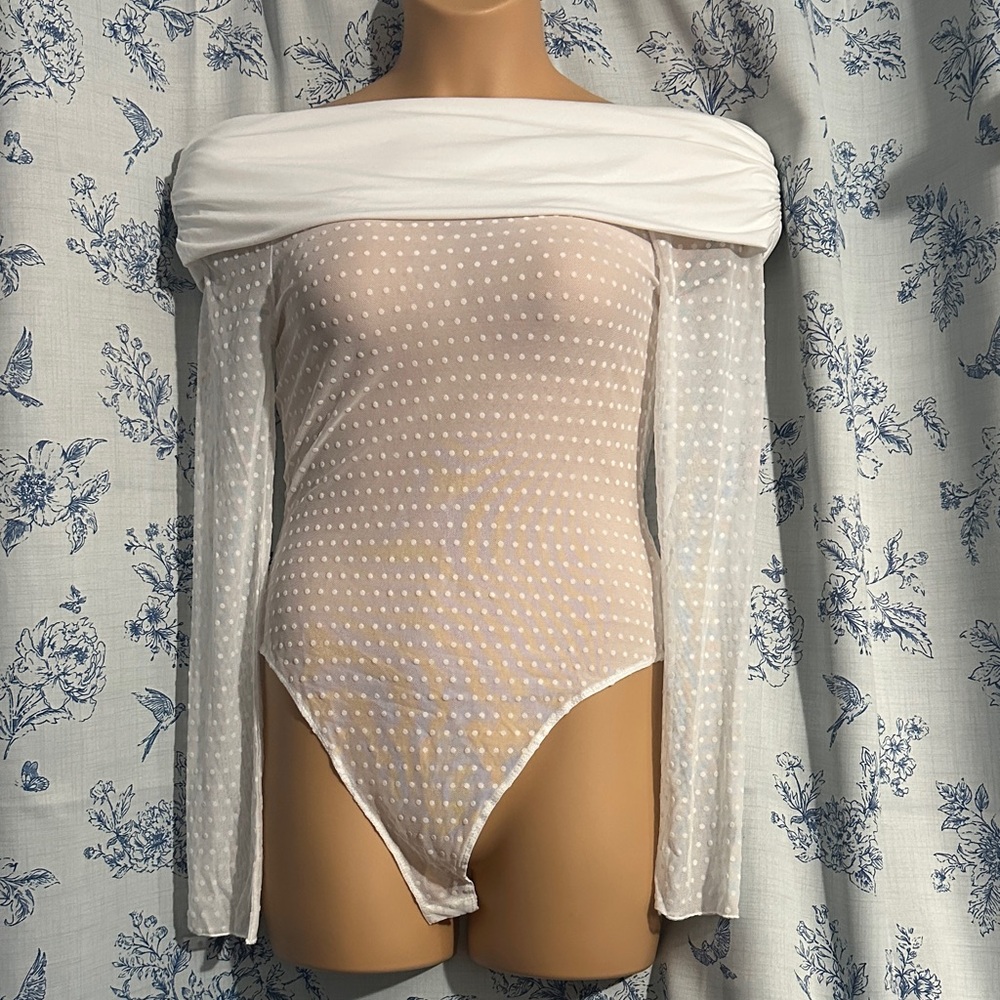 Forever 21 Cream Knit Bodysuit
